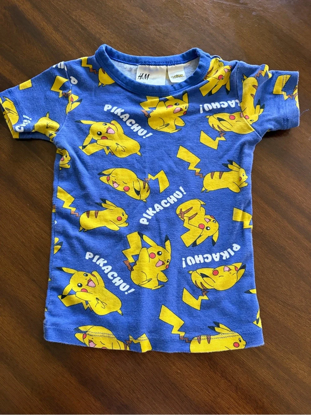 H&M Blue and Yellow Pikachu Kids Short Pajama Set